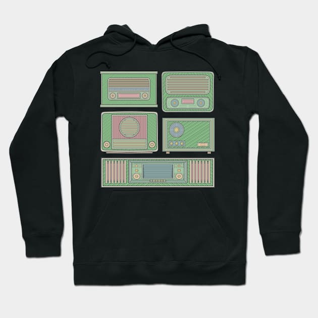 Green Classic Radio Hoodie by milhad